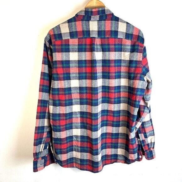 Wallace & Barnes Wool Blend Red Plaid Flannel Shirt Men’s‎ L EUC - Picture 6 of 9